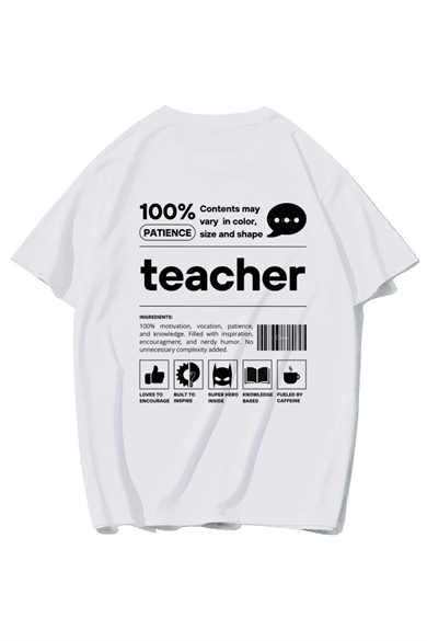 BRZ Collection Unisex Oversize Teacher T-shirt (BEYAZ)