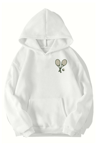 BRZ Collection Unisex Oversize Tennis Club HOODIE (BEYAZ)