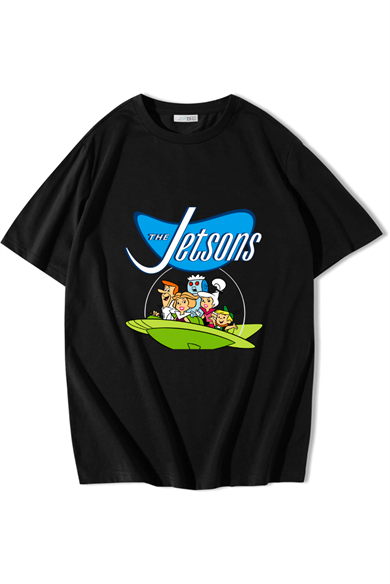 BRZ Collection Unisex Oversize The Jetsons (Jetgiller) T-shirt Siyah