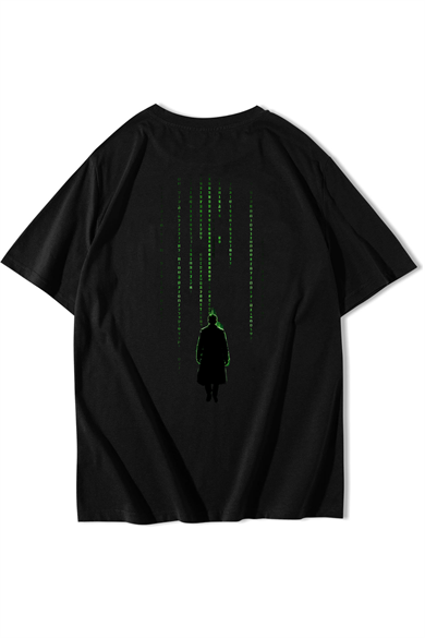 BRZ Collection Unisex Oversize The Matrix T-shirt Siyah