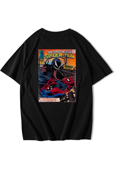 BRZ Collection Unisex Oversize The Spectacular Spider-Man T-shirt Siyah