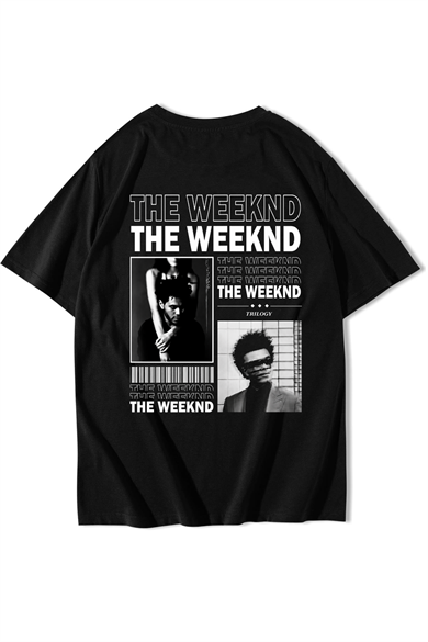 BRZ Collection Unisex Oversize The Weeknd T-Shirt Siyah