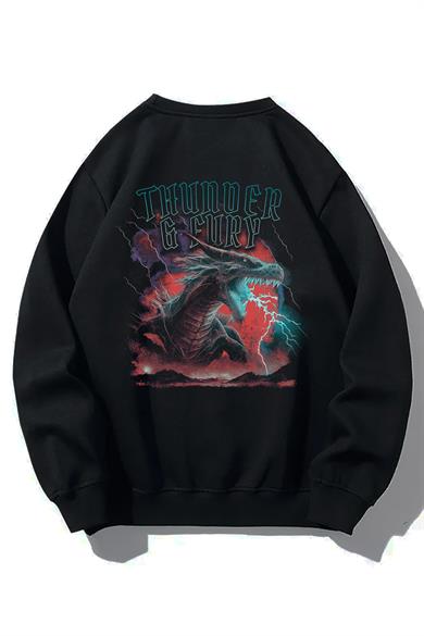 BRZ Collection Unisex Oversize Thunder and Dragon Sweatshirt