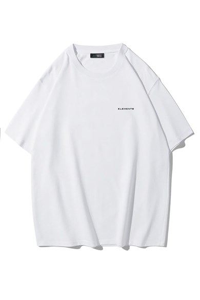 BRZ Collection Unisex Oversize Time Is Cash T-shirt BEYAZ