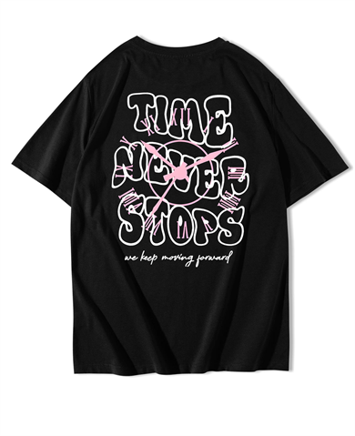 BRZ Collection Unisex Oversize Time Never Stops T-shirt