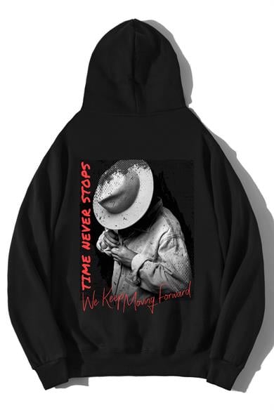 BRZ Collection Unisex Oversize Time Never Stops Hoodie