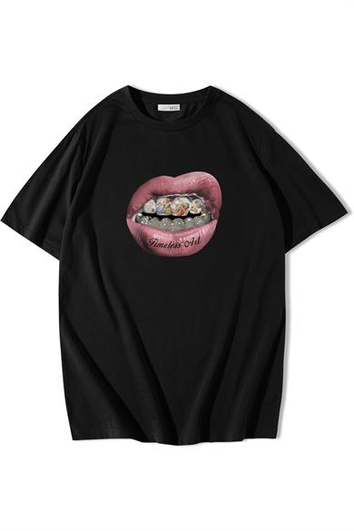 BRZ Collection Unisex Oversize Timeless Art T-shirt Siyah