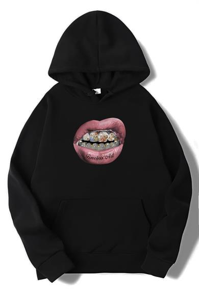 BRZ Collection Unisex Oversize Timeless Art Hoodie Siyah