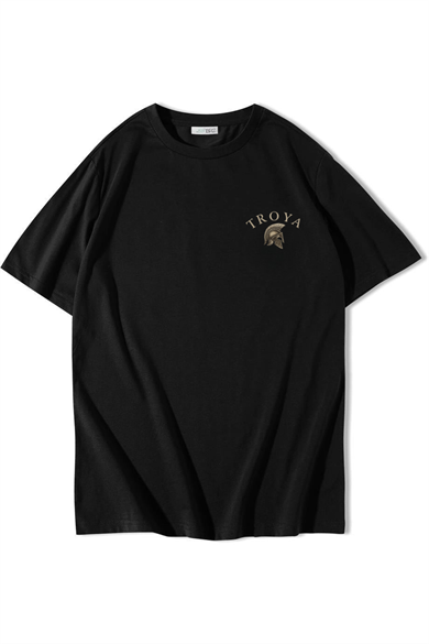 BRZ Collection Unisex Oversize Troya T-shirt Siyah