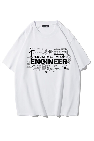 BRZ Collection Unisex Oversize Trust Me, Im An Engineer T-shirt (BEYAZ)
