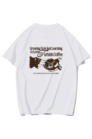 BRZ Collection Unisex Oversize Turkish Coffe T-shirt (BEYAZ)