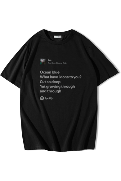 BRZ Collection Unisex Oversize Two Door Cinema Club - Sun T-shirt Siyah