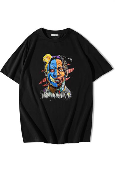 BRZ Collection Unisex Oversize Two-Face Joker ve Travis Scott T-shirt