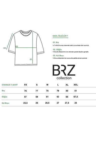 BRZ Collection Unisex Oversize Turkish Coffe T-shirt (BEYAZ)