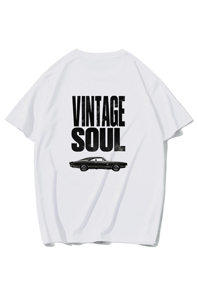 BRZ Collection Unisex Oversize VINTAGE SOUL T-shirt (BEYAZ)