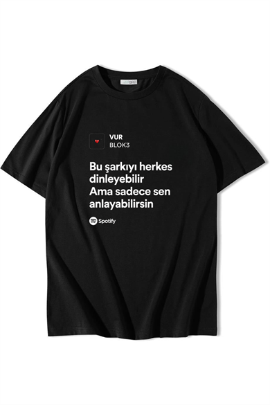 BRZ Collection Unisex Oversize Vur - BLOK3 T-shirt Siyah