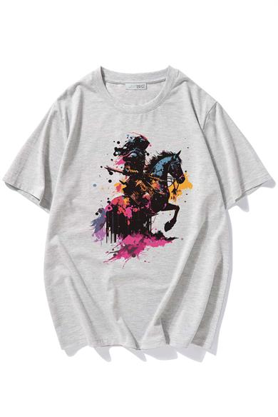 BRZ Collection Unisex Oversize Warrior Riding Horse T-shirt