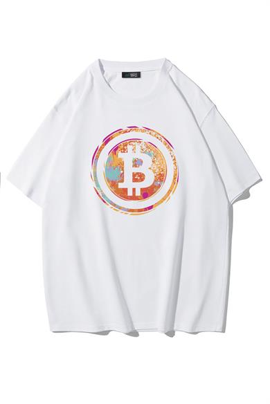 BRZ Collection Unisex Oversize Watercolor Crypto Bitcoin T-shirt