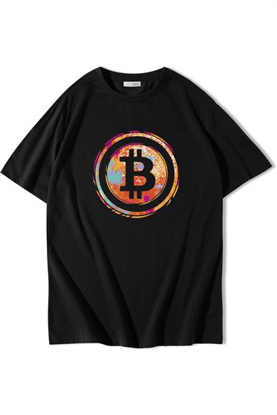 BRZ Collection Unisex Oversize Watercolor Crypto Bitcoin T-shirt