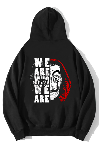 BRZ Collection Unisex Oversize We Are Who We Are Hoodie Siyah