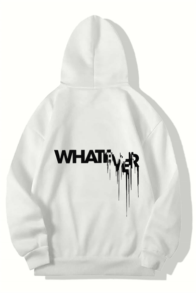 BRZ Collection Unisex Oversize Whatever Hoodie BEYAZ