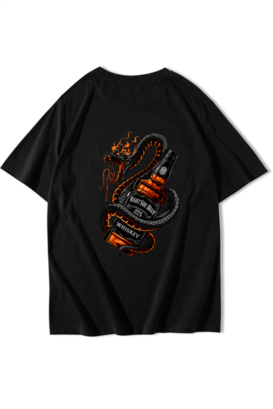 BRZ Collection Unisex Oversize Whiskey T-shirt Siyah
