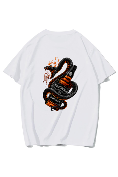 BRZ Collection Unisex Oversize Whiskey T-shirt (BEYAZ)