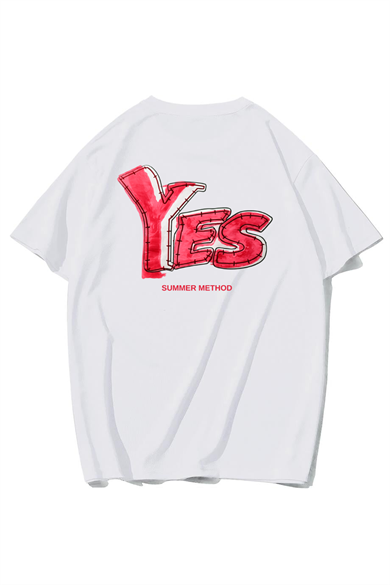 BRZ Collection Unisex Oversize YES Summer Method T-shirt (BEYAZ)