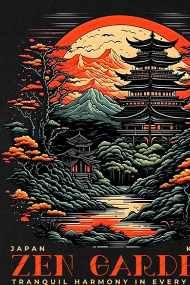 BRZ Collection Unisex Oversize Zen Garden T-shirt