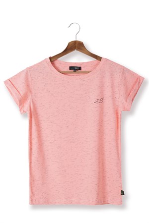 BRZ Collection Yavru Ağzı Siyah Kırçıllı Kadın Kısa Kollu T-shirt