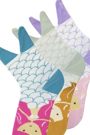 BRZ Kids 3D Deniz Kızı Desenli Kız Çocuk Çorabı 3Lü Set