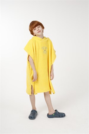 BRZ Kids 8-16 Yaş Unisex Ayıcık Nakışlı Çocuk Bornoz