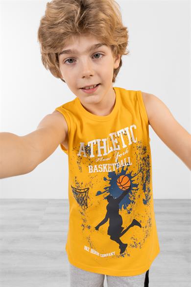 BRZ Kids Basketbol Baskılı Erkek Çocuk Sıfır Kol T-shirt