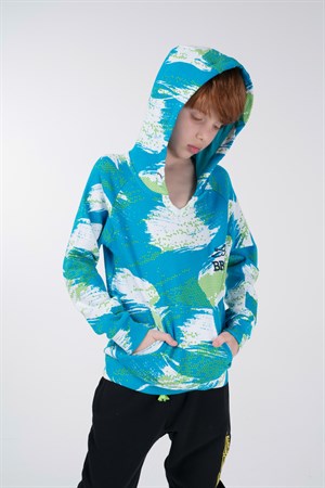BRZ Kids Baskılı Erkek Çocuk Kapüşonlu Sweatshirt Hoodie
