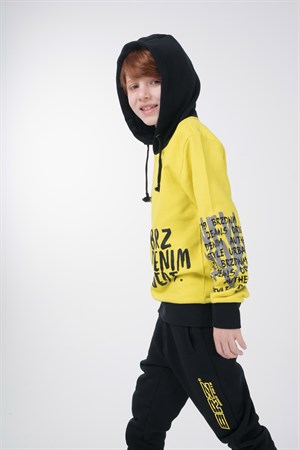 BRZ Kids Baskılı Erkek Çocuk Kapüşonlu Sweatshirt Hoodie