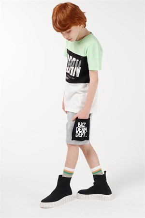 BRZ Kids Baskılı Erkek Çocuk Kaşkorse Şort