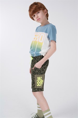 BRZ Kids Baskılı Erkek Çocuk Kaşkorse Şort