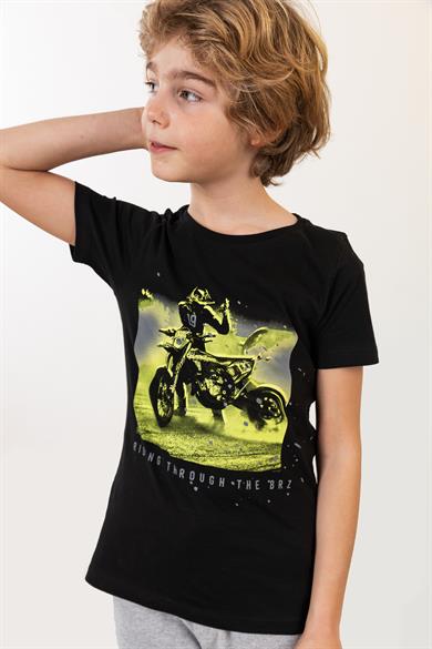 BRZ Kids Baskılı Erkek Çocuk Kısa Kollu T-shirt