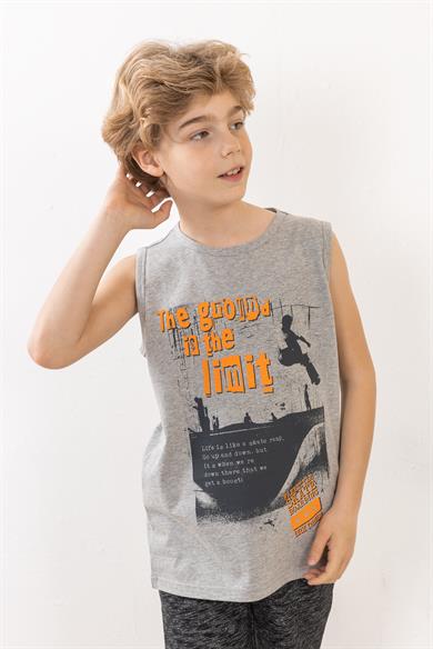 BRZ Kids Baskılı Erkek Çocuk Sıfır Kol T-shirt