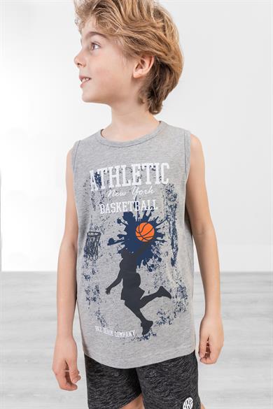 BRZ Kids Basketbol Baskılı Erkek Çocuk Sıfır Kol T-shirt