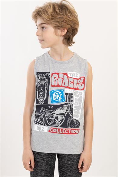 BRZ Kids Baskılı Erkek Çocuk Sıfır Kol T-shirt