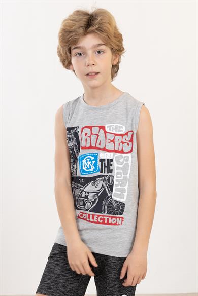 BRZ Kids Baskılı Erkek Çocuk Sıfır Kol T-shirt
