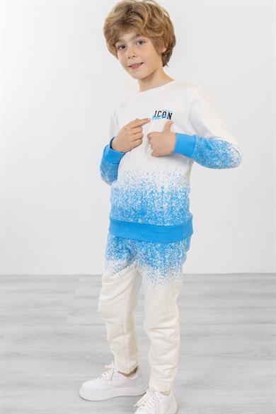 BRZ Kids Baskılı Erkek Çocuk Sweatshirt Pantolon Takım