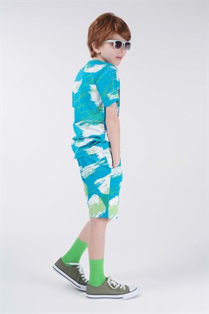 BRZ Kids Baskılı Erkek Çocuk T-shirt Şort Takım