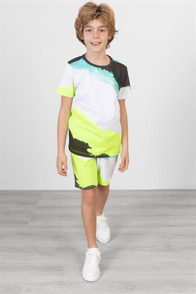BRZ Kids Baskılı Erkek Çocuk T-shirt Şort Takım