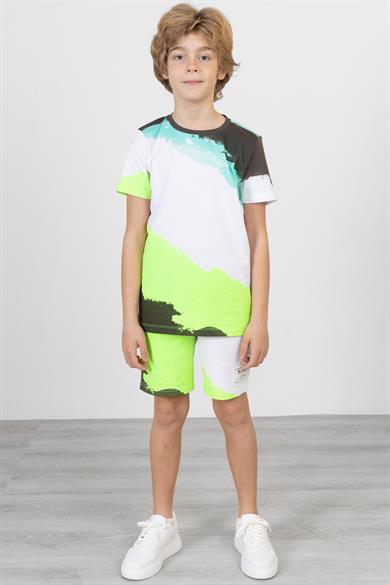 BRZ Kids Baskılı Erkek Çocuk T-shirt Şort Takım