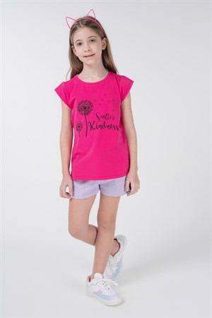 BRZ Kids Baskılı Kız Çocuk Kısa Kollu T-shirt