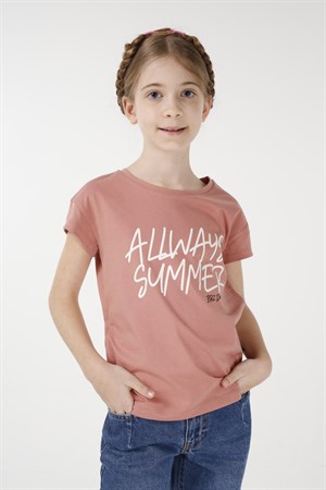 BRZ Kids Baskılı Kız Çocuk Kısa Kollu T-shirt