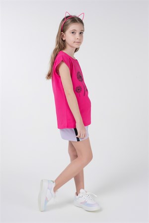 BRZ Kids Baskılı Kız Çocuk Kısa Kollu T-shirt
