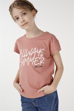 BRZ Kids Baskılı Kız Çocuk Kısa Kollu T-shirt